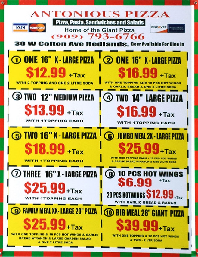 Weekly Ad - Antonious Pizza